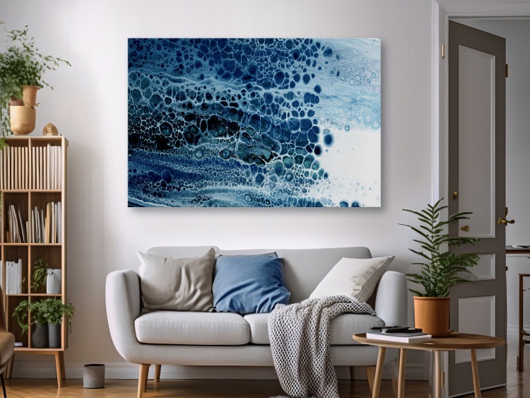 Canvas Print Cold Abstraction - Natural Structure in Blue Colors 149848 additionalImage 3