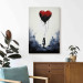 Canvas Art Print Flying Balloon - Watercolor Composition Inspired by the Style of Banksy 151748 additionalThumb 9