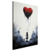 Canvas Art Print Flying Balloon - Watercolor Composition Inspired by the Style of Banksy 151748 additionalThumb 2