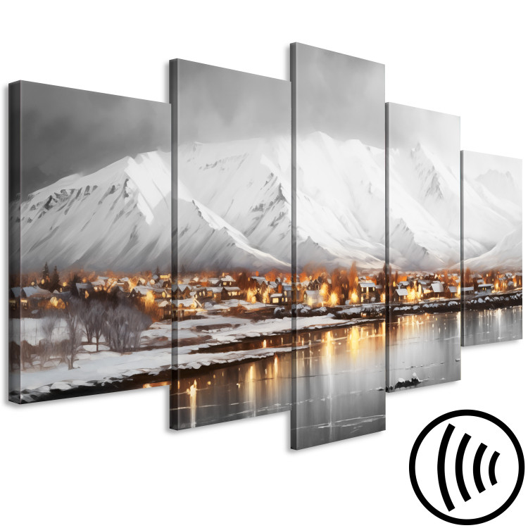 Canvas Art Print Reykjavik - Winter Panorama of Iceland with Mountain Backdrop 151948 additionalImage 6