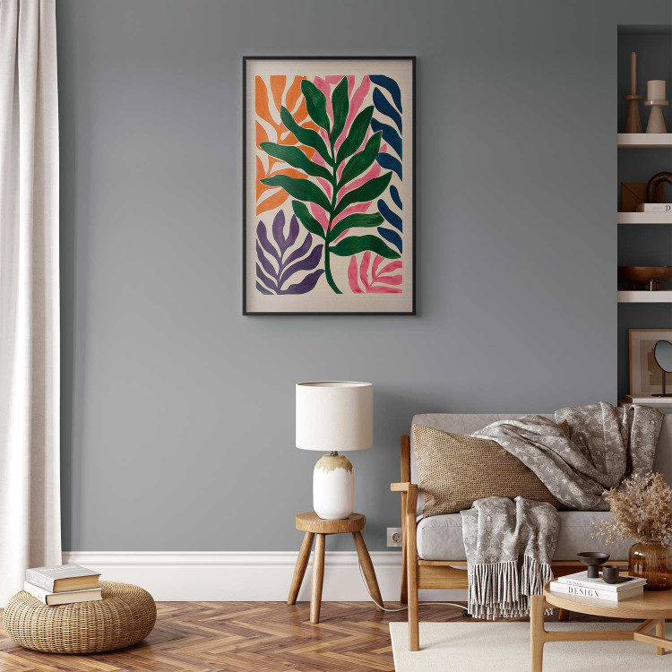 Wall Poster Colorful Leaves - Minimalist Composition With Plants 159948 additionalImage 3
