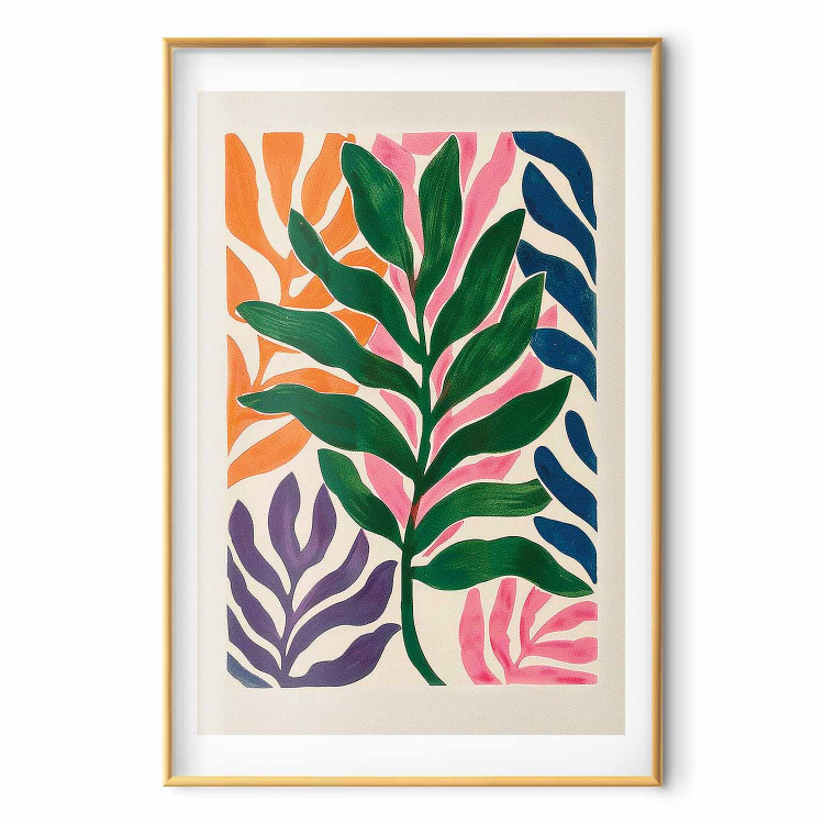 Wall Poster Colorful Leaves - Minimalist Composition With Plants 159948 additionalImage 18