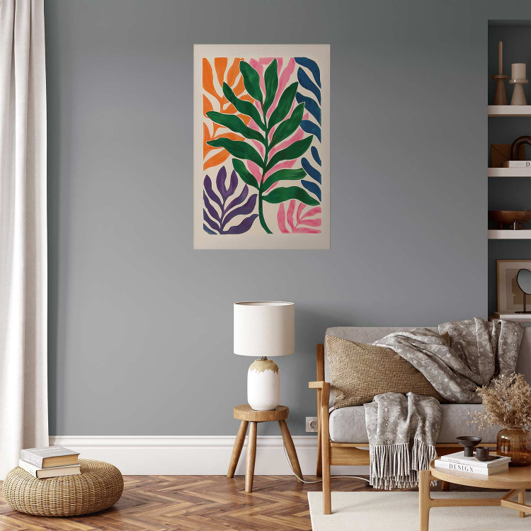Wall Poster Colorful Leaves - Minimalist Composition With Plants 159948 additionalImage 8
