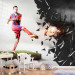 Wall Mural Sporty Abstraction - Soccer player kicking the ball on the field for a teenager 61148 additionalThumb 8