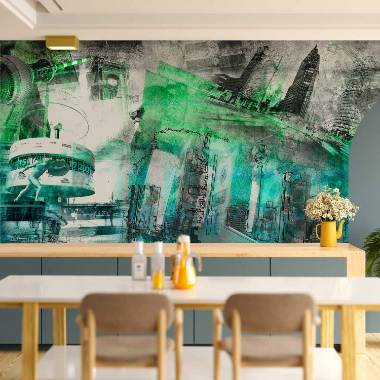 Wall Mural Berlin collage - architecture with blue and green elements 88948 additionalImage 6