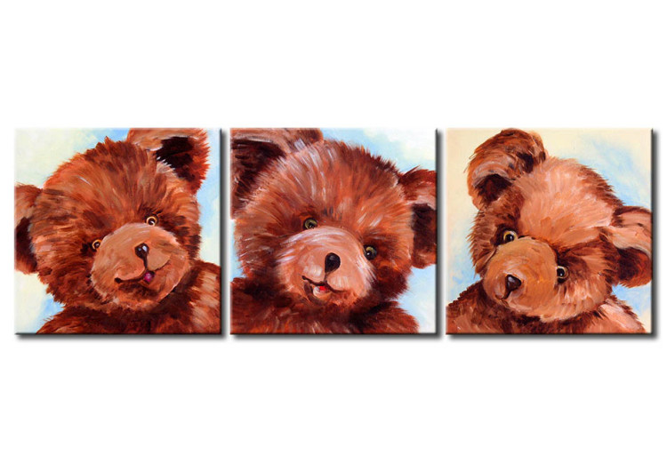 Canvas Print Teddy bears - picture of three bear cubs for a child's room 90348