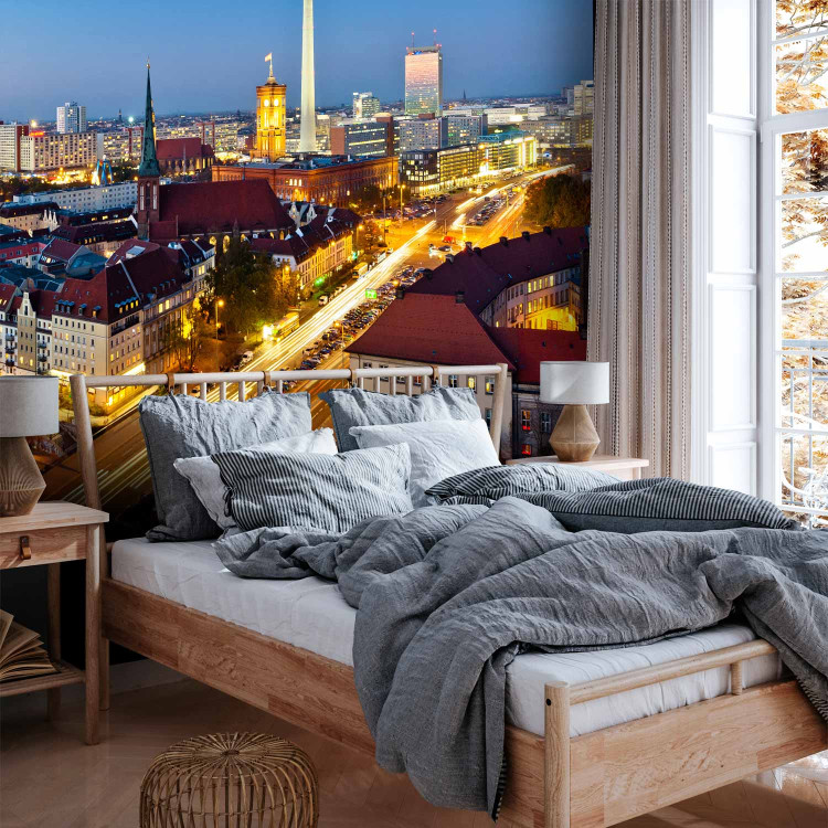 Photo Wallpaper Urban architecture of Berlin - view of the city with the setting sun 97248 additionalImage 2