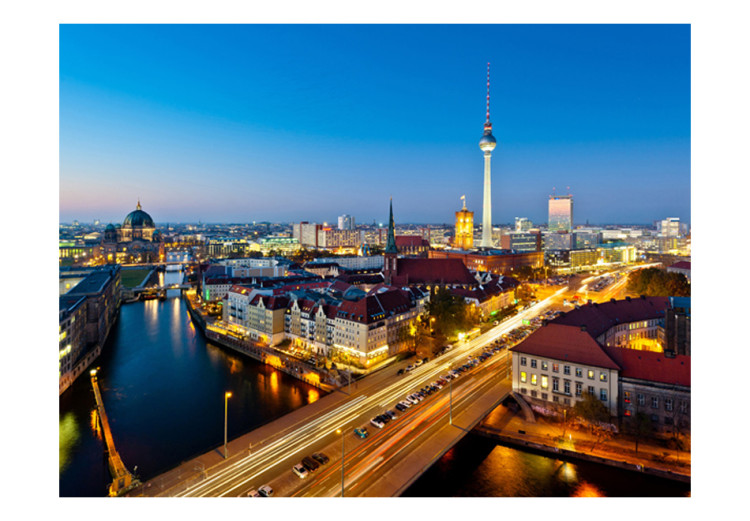 Photo Wallpaper Urban architecture of Berlin - view of the city with the setting sun 97248 additionalImage 1