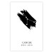 Wall Poster Zodiac signs: Cancer - black and white composition with stars and texts 114858
