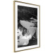 Poster Pond - black and white landscape of a calm lake surface with gray streaks 115058 additionalThumb 12