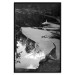 Poster Pond - black and white landscape of a calm lake surface with gray streaks 115058 additionalThumb 18