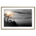 Poster Sunrise - dark landscape of trees against clouds and dense fog 117258 additionalThumb 14