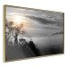 Poster Sunrise - dark landscape of trees against clouds and dense fog 117258 additionalThumb 12