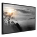Poster Sunrise - dark landscape of trees against clouds and dense fog 117258 additionalThumb 10