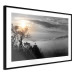 Poster Sunrise - dark landscape of trees against clouds and dense fog 117258 additionalThumb 11