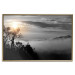 Poster Sunrise - dark landscape of trees against clouds and dense fog 117258 additionalThumb 16