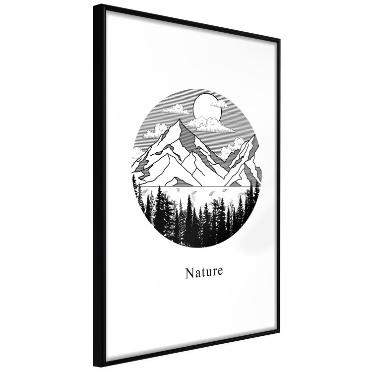 Wall Poster Lost Land - black and white landscape of forest and mountains on white 117558 additionalImage 12