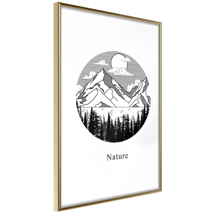 Wall Poster Lost Land - black and white landscape of forest and mountains on white 117558 additionalImage 12