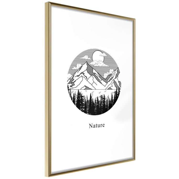 Wall Poster Lost Land - black and white landscape of forest and mountains on white 117558 additionalImage 6