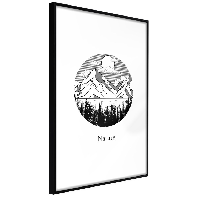 Wall Poster Lost Land - black and white landscape of forest and mountains on white 117558 additionalImage 11