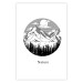 Wall Poster Lost Land - black and white landscape of forest and mountains on white 117558