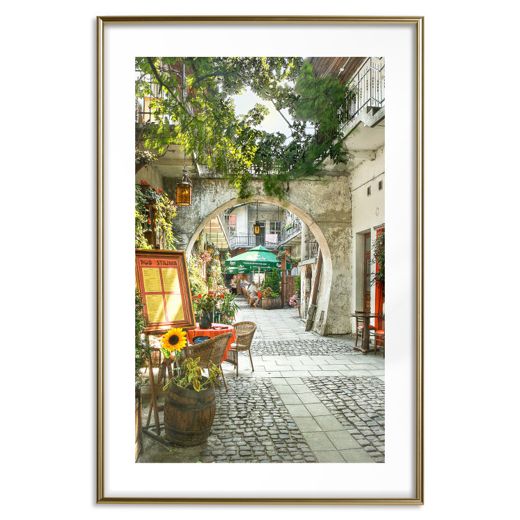 Poster Krakow: Sunny Pub - colorful frame with a charming alley and architecture 118158 additionalImage 16