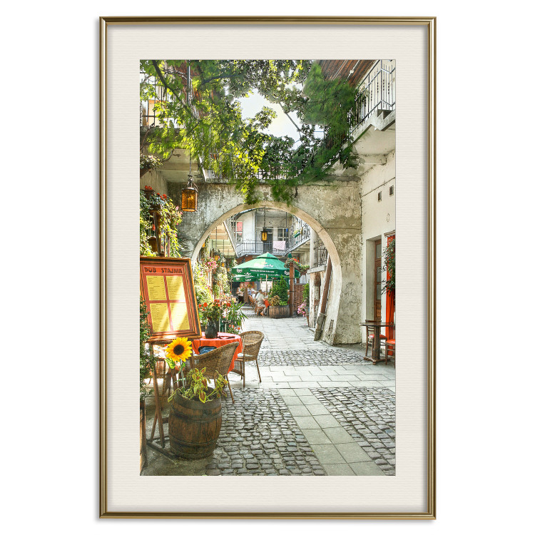 Poster Krakow: Sunny Pub - colorful frame with a charming alley and architecture 118158 additionalImage 19