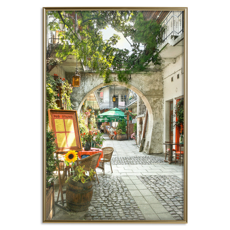 Poster Krakow: Sunny Pub - colorful frame with a charming alley and architecture 118158 additionalImage 20