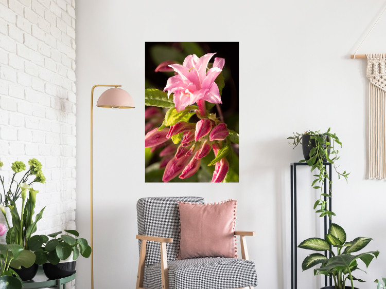 Poster Natural Pink - botanical composition with a flower with colorful petals 120458 additionalImage 16