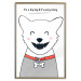 Wall Poster Harry the Dog - funny white animal with a collar and English texts 122758 additionalThumb 16
