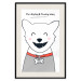 Wall Poster Harry the Dog - funny white animal with a collar and English texts 122758 additionalThumb 18