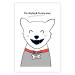 Wall Poster Harry the Dog - funny white animal with a collar and English texts 122758 additionalThumb 25