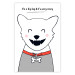 Wall Poster Harry the Dog - funny white animal with a collar and English texts 122758