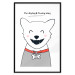 Wall Poster Harry the Dog - funny white animal with a collar and English texts 122758 additionalThumb 17