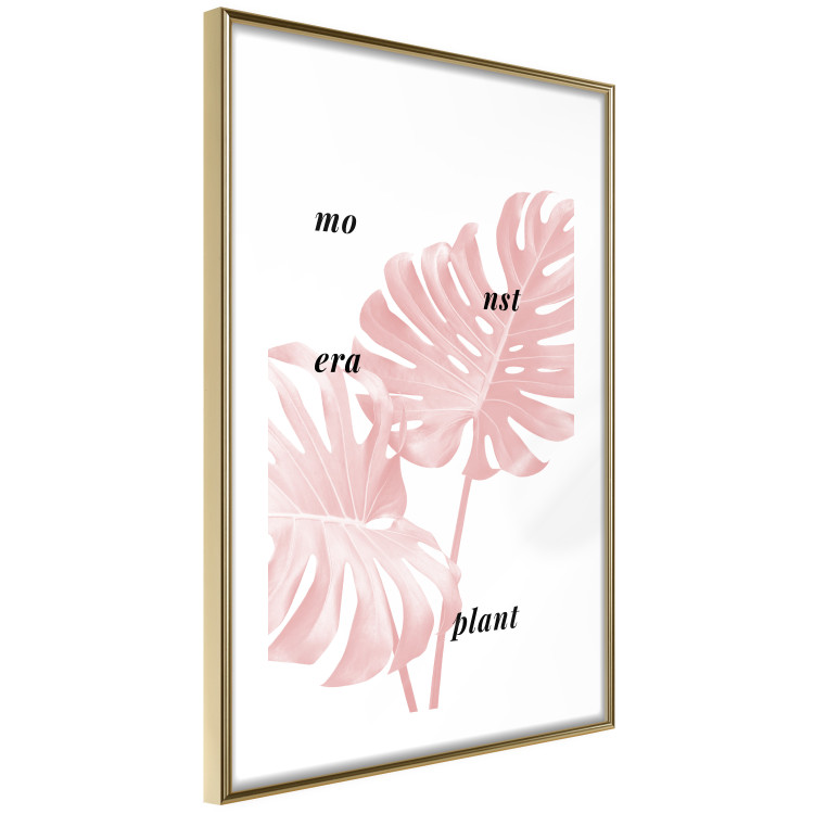 Wall Poster Monstera Plant - tropical leaf with English text on a white background 122958 additionalImage 8