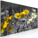 Canvas Print Yellow poppies in a grey meadow - 5-Piece photo with yellow flowers 123058 additionalThumb 2