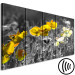Canvas Print Yellow poppies in a grey meadow - 5-Piece photo with yellow flowers 123058 additionalThumb 6