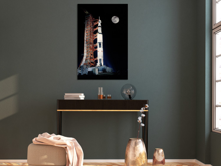 Canvas Space Travel - Rocket preparing for the start of space at the Moonlight 123158 additionalImage 3