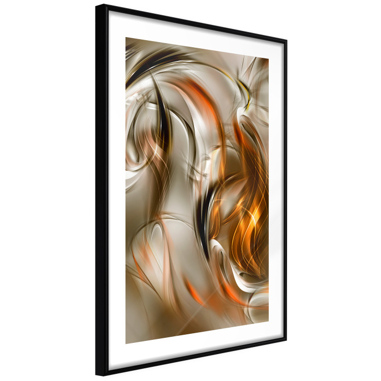 Poster Autumn Wind - abstract golden and silver swirling waves 123858 additionalImage 11