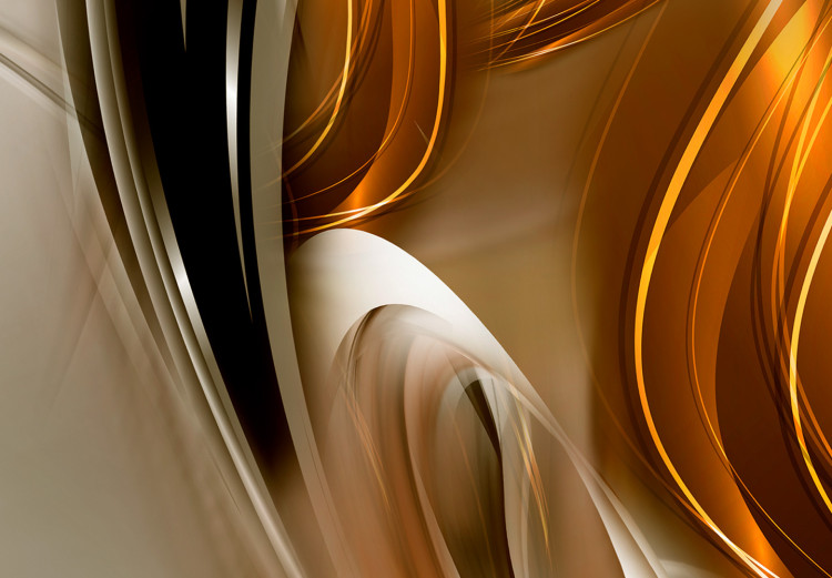 Poster Autumn Wind - abstract golden and silver swirling waves 123858 additionalImage 8