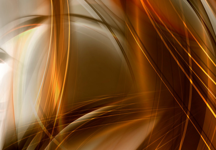 Poster Autumn Wind - abstract golden and silver swirling waves 123858 additionalImage 9