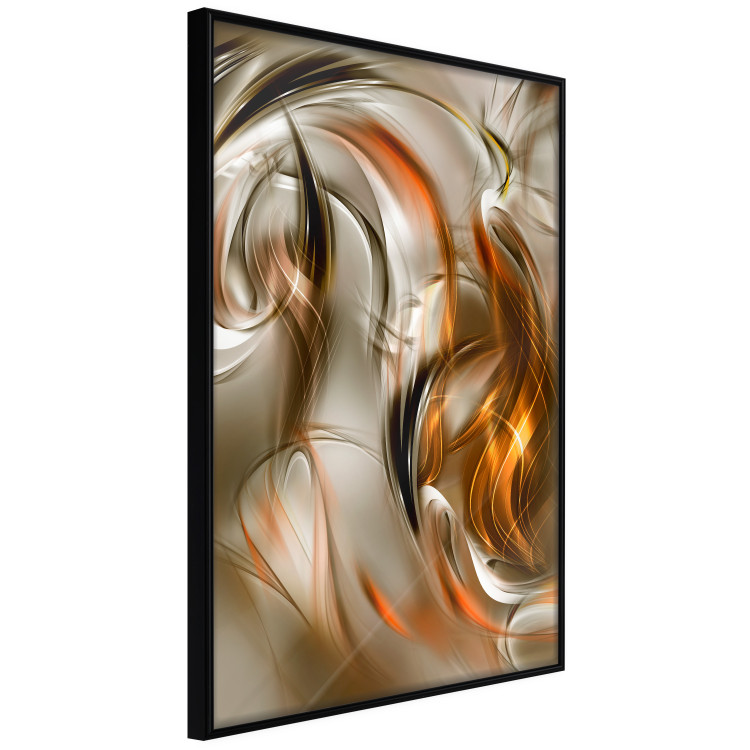 Poster Autumn Wind - abstract golden and silver swirling waves 123858 additionalImage 10