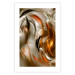 Poster Autumn Wind - abstract golden and silver swirling waves 123858 additionalThumb 19