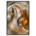Poster Autumn Wind - abstract golden and silver swirling waves 123858 additionalThumb 18