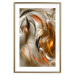 Poster Autumn Wind - abstract golden and silver swirling waves 123858 additionalThumb 14
