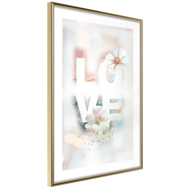 Wall Poster Colorful Love - English text with flowers on a blurred background 125258 additionalImage 6
