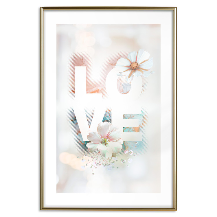Wall Poster Colorful Love - English text with flowers on a blurred background 125258 additionalImage 14