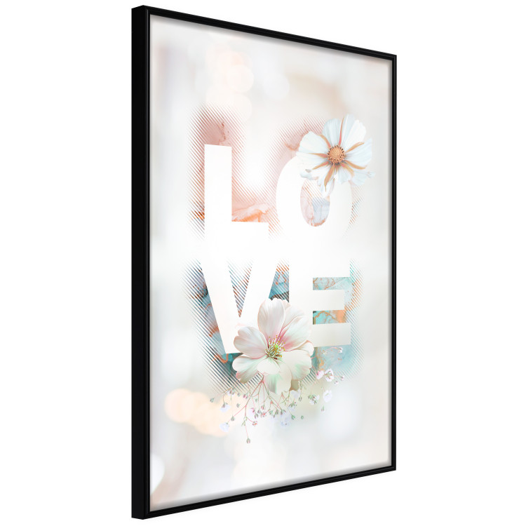 Wall Poster Colorful Love - English text with flowers on a blurred background 125258 additionalImage 10