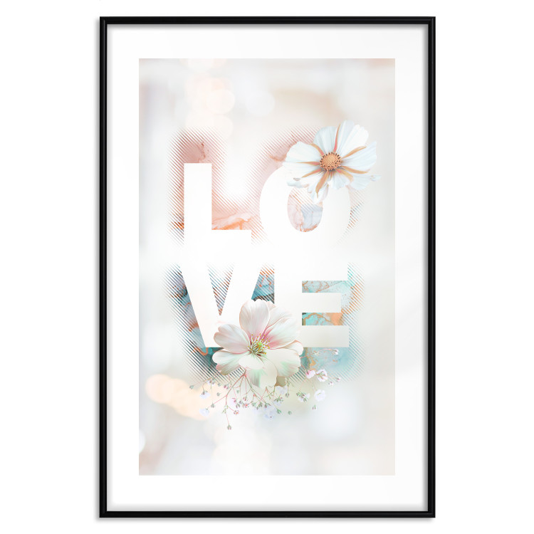 Wall Poster Colorful Love - English text with flowers on a blurred background 125258 additionalImage 15