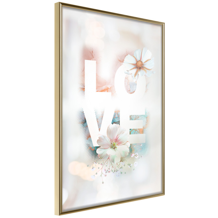 Wall Poster Colorful Love - English text with flowers on a blurred background 125258 additionalImage 12